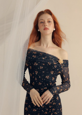 季節の長袖ドレス