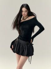 エレガントなベルト付きスカート