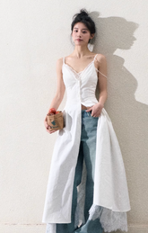 夏の花柄フレンチドレス