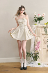 フラワーミニドレス フレンチストラップレス