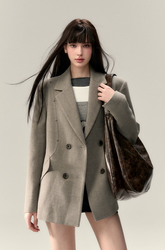 リベット装飾ウールジャケット