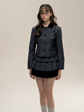 Academy Gray Striped Suit Skirt
