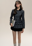 Academy Gray Striped Suit Skirt