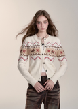 Fair Isle style puppy sweater cardigan knitted sweater top