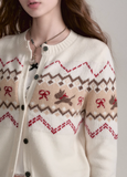 Fair Isle style puppy sweater cardigan knitted sweater top