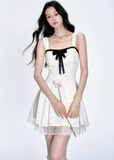Romantic Bow Lace Strap Dress