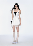 Romantic Bow Lace Strap Dress