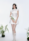 3Dフラワーストラップレススリムキャミソール
