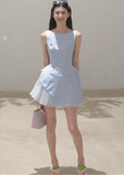 Gauze Skirt Dress with Detachable Collar