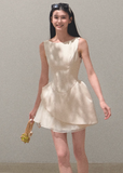 Gauze Skirt Dress with Detachable Collar
