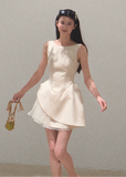 Gauze Skirt Dress with Detachable Collar