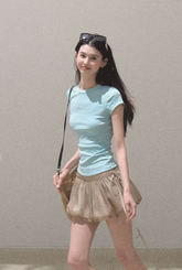 Double-Layer Flower Hollow Skort