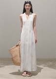 Printed Halter Strap Vacation Dress