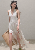 Printed Halter Strap Vacation Dress