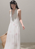 Printed Halter Strap Vacation Dress