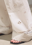 Embroidered Cashew Drawstring Pants