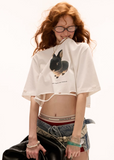Loose Fit Distressed Rabbit T-Shirt