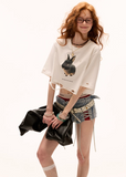 Loose Fit Distressed Rabbit T-Shirt