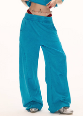 Straight leg sports sweatpants lazy casual pants