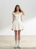 Trembling White Moonlight Retro Dress