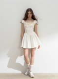 Trembling White Moonlight Retro Dress