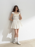 Trembling White Moonlight Retro Dress