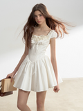 Trembling White Moonlight Retro Dress