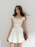 Trembling White Moonlight Retro Dress