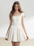 Trembling White Moonlight Retro Dress