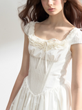 Trembling White Moonlight Retro Dress