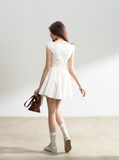 Trembling White Moonlight Retro Dress