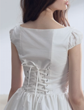 Trembling White Moonlight Retro Dress