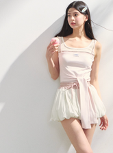 Tennis Girls Fake Three Piece Color tops