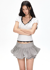 Slim fit fake two-piece short sleeved T-shirt