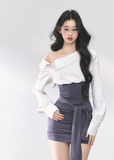 Off-Shoulder Slim Fit Top & Dress Set