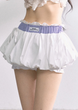 Skinny Flower White Short Skirt