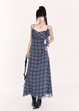 Blue Check Slip Maxi