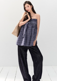 Gingham Bow Tube Top and skirt 2way