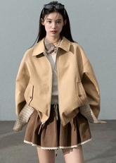 루즈핏 플레드 재킷 리버시블