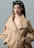 Double-Breasted Cotton Lyocell Jacket Minimalist Chic