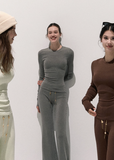 Soft Knit Pullover & Bootcut Pants Set Casual Lounge Edit