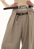 Double-Waist Plaid Trousers