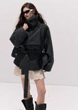 Stand-Collar Wool Coat
