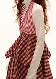 Red Plaid Layer Dress