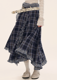 Ruffle Hem Plaid Maxi