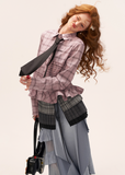 Frill-Edge Plaid Shirt