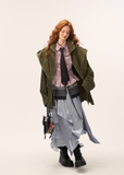 distressed cargo jacket women, frayed utility jacket, vintage workwear coat ladies, fall winter 2025 outerwear women, loose casual commuter jacket, korean street fashion jacket, lazy fit grunge outerwear, washed vintage cargo coat, nowa tokyo retro street style