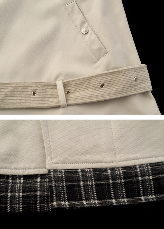 corduroy neck patchwork jacket, winter zip casual jacket women, high fashion street jacket, mixed texture winter coat women, korean street style winter jacket, cord trim bomber women, patch zip top outerwear, winter 2025 fashion women jacket, nowa tokyo street luxe coat