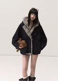 suede fur jacket women, eco friendly faux fur coat, winter 2025 suede outerwear, thick warm fur collar jacket, korean street winter coat, vintage suede shearling jacket, soft suede faux fur jacket women, oversized cozy winter outerwear, nowa tokyo high end street fashion