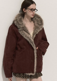 suede fur jacket women, eco friendly faux fur coat, winter 2025 suede outerwear, thick warm fur collar jacket, korean street winter coat, vintage suede shearling jacket, soft suede faux fur jacket women, oversized cozy winter outerwear, nowa tokyo high end street fashion